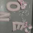 Suncalla Pre-strung Fabric Happy Birthday Banner Felt One High Chair Banner 1st First Birthday Bunting Garland Decorations for Party Photo Home Backdrop(Bow One,Pink,White)