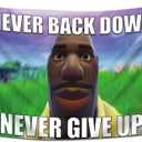 Never Back Down Flag Tapestry Never Give Up Banner Jean Roqua Inspirational Wall Hanging Meme Flag (3x5Ft,Vivid Color,150D Polyster) For Man Cave,Bedroom,Dorm,Gift Needs