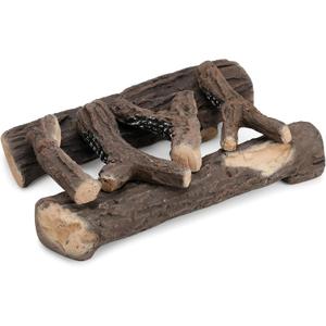 Stanbroil Extra Large Ceramic Gas Logs, 6 Piece Set of Decoration Ceramic Wood Logs for All Types of Ventless, Gel, Ethanol, Electric, Gas Inserts, Propane, Indoor or Outdoor Fireplaces & Fire Pits