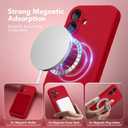 Magnetic for iPhone 16 Plus Case, Compatible with MagSafe, [Full Camera Protection][Screen Protector] Silicone Shockproof Protective Phone Case for iPhone 16 Plus 6.7", Red