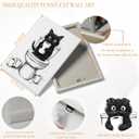 Cat Bathroom Canvas Wall Art Decor, Funny Animal Black and White Canvas Wall Art, Cute Cat On Toilet Holding a Toilet Paper Roll Artwork Prints for Bathroom Toilet Restroom Washroom Wall Decor 12x16''