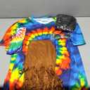 Mainfini Mens 60s 70s Outfits Hippie Costume Retro Colorful Themed Party Shirt (2XL)