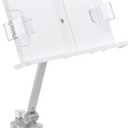 PATIKIL Book Stand for Reading, Metal Reading Rest Book Holder with Page Clips, Height Angle Adjustable, 360 Rotating Arm Suitable for Sheet Music, Laptop