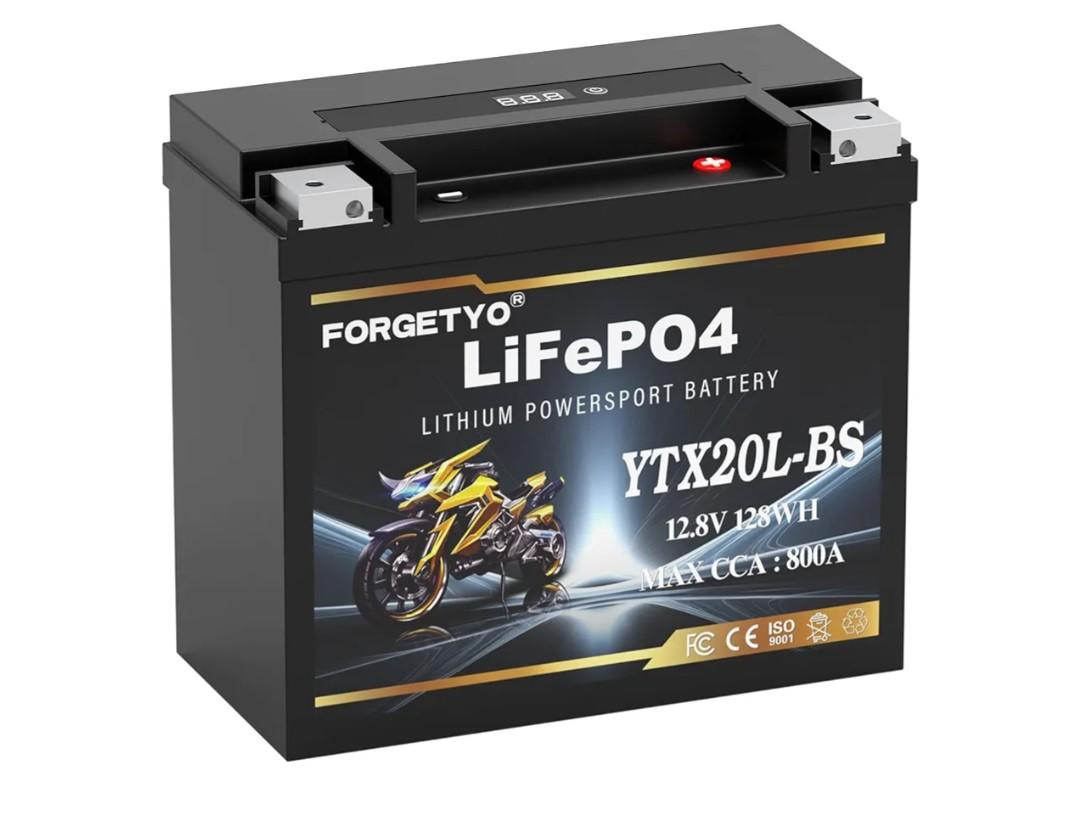 Lithium YTX20L-BS, 800A LiFePO4 Motorcycle Battery, 12V 10AH ATV, UTV, Jet Ski, 4 Wheeler,Snowmobile,Tractor,Generator and Riding Lawn Mower Battery