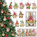 Roowest 45 Sets Christmas Ornament Gnome Employee Coworker Appreciation Gift Bulk Flat Gnomes Acrylic Hanging Decor for Christmas Tree with Thank You Card Xmas Party Favor for Team Nurse Teacher