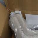 YOUNUOKE Mid-Century Modern Dining Chairs Set of 2, Cream PU Leather Upholstered Kitchen Chairs with Cream Metal Legs, Armless Accent Chair for Dining Room, Guest Reception Room