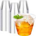 RACETOP 200 Pack 9 oz Clear Plastic Cups for Party, Disposable Clear Cup, Disposable Cups, Wine Glasses Cups, Plastic Cocktail Glasses