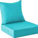 IPYNBAP Outdoor Cushions for Patio Furniture,Outdoor Seat Cushion Set 24 x 24 x 4 Inch,Waterproof & Fade Resistant Outdoor Chair Cushions,Deep Patio Chair Cushion with Removable Cover,Teal (24*24+4/25*22.5")