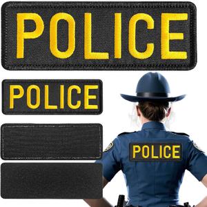 2 Pieces Embroidered Patch with Hook Fastener Back for Backpacks, Clothes, Vest, Military Uniforms, Tactical Gears Etc Gold