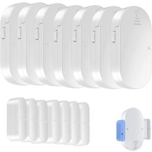 Evernary Door Window Alarm, 7Pcs Wireless Pool Door Alarm for Home Kids Saftey with 120dB Loud 4 Working Modes, Magnetic Sensor for Garage Business Apartment Office (7)