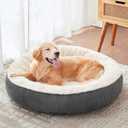 36 inches Calming Donut Dog Bed for Large Dogs,Dark Grey