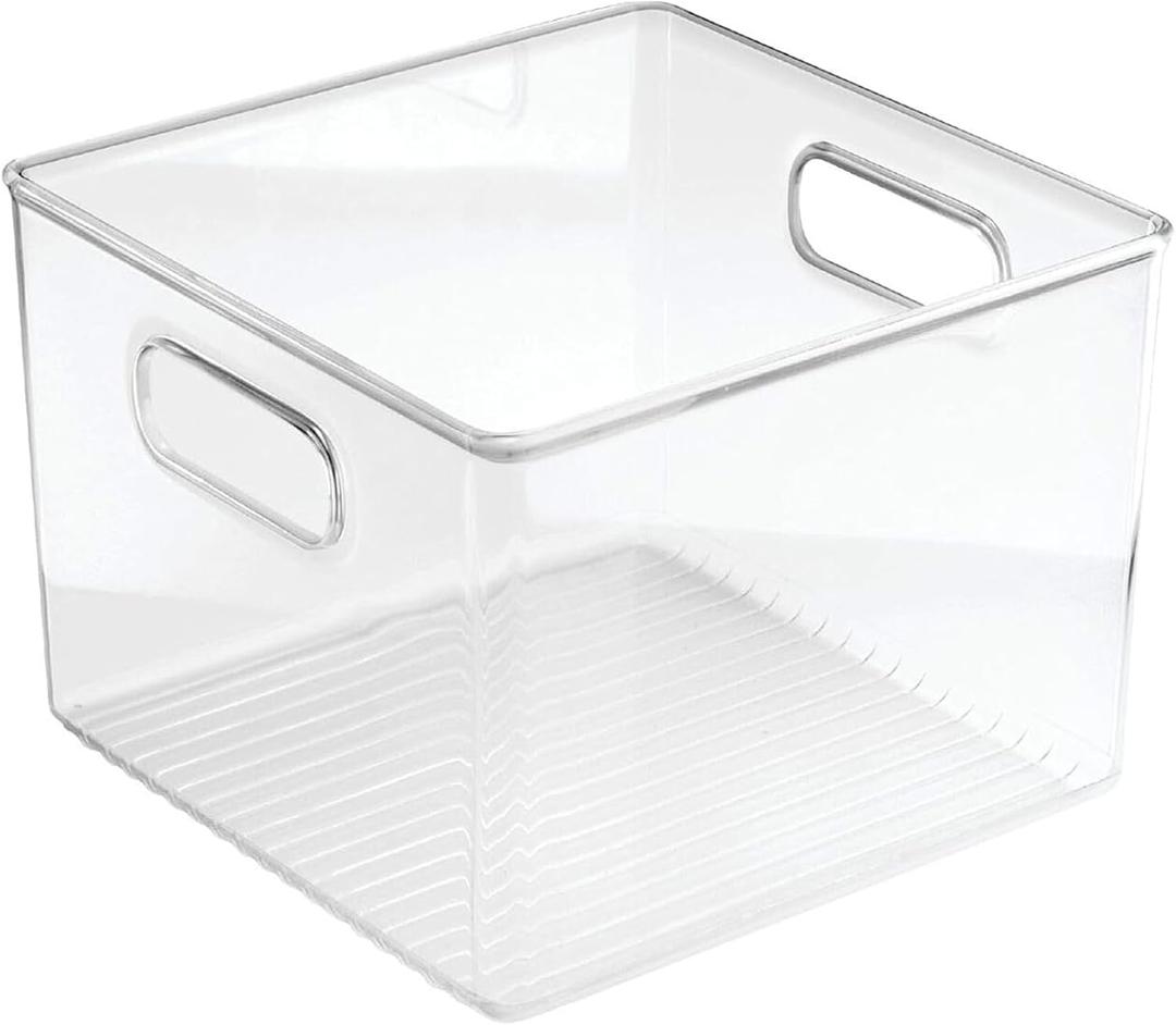 iDesign Pantry Storage Bin with Handles for Kitchen Cabinets or Fridge - Clear - Made in USA