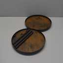 Giikin 2 Tier Lazy Susan Organizer, Two Tier Lazy Susan Turntable for Kitchen Countertop Spice Rack Organizer (Rustic Brown, 9.8" x 9.8" x 8.8")