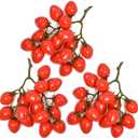 Set of 3 Artificial Cherry Tomatoes Fake Vegetables for Salad Festival Home Kitchen Cabinet Decoration Red