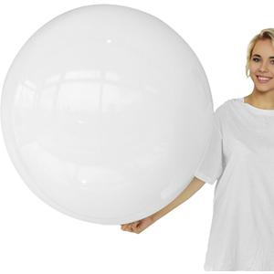 36 Inch White Balloons - Giant Balloons Jumbo White Latex Balloon Extra Large Round Balloon for Christmas Wedding Bridal Birthday Bachelorette Party Decorations (4Pcs), Photo Shoot