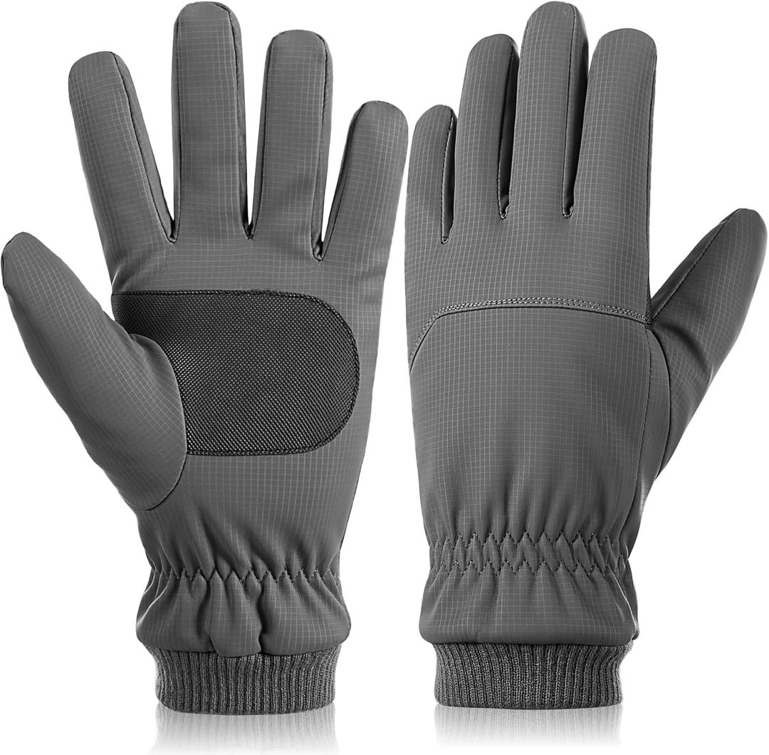 Winter Skiing Gloves for Men & Women, Waterproof ThermalTouchscreen Lightweight with Non-Slip Grip for Cycling Running in Cold Weather (X-Large, Grey)