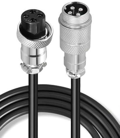 Triowei GX16 4 Pin Aviation Connector Cable, 9.84FT Male to Female Extension Cord with Panel Mount, Circular Metal Plug Wire for Industrial Equipment