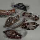 Obeoby 8 PCS Flat Hair Clips for Women, 2 Styles French Flat Claw Clips Hair Accessories Large Medium Barrettes (Tortoiseshell Coffee Black)