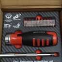 12Pieces Ratcheting Screwdriver Set, 12-in-1 Multi-bit Magnetic Screwdriver Quick-Load Mechanism, S2 Steel Phillips, Slotted, Torx, Square Bits, Impact Bit Holder with Eva Foam Storage Tray