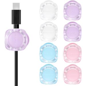 8Pcs Magnetic Cable Clips, Adhesive Desk Cable Management Magnetic Easy Open, Adjustable Cord Holder for Under Desk Cable Management, Cord Organizer Holder for Home, Office, Car, Nightstand