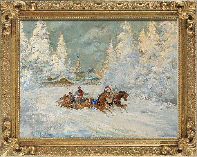 Wood Frame for 16x20 Canvas Painting,Vintage Gold Ornate Wall Frames
Assembled Frame,No Glass & Cover,Embossed Corner,1.8" Face Width,Seasonal Landscape Painting Print Portrait Wall Decor