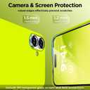 Magnetic for iPhone 16 Case, Compatible with Magsafe, Suction Cup Phone Mount, [2 Screen Protectors][Camera Lens Protector] Silicone Shockproof Protective Slim Phone Cover 6.1", Neon Yellow