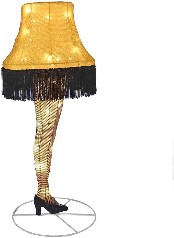 Kurt Adler Leg Lamp 3D Tinsel Lighted Lawn Decor, 28-Inch
