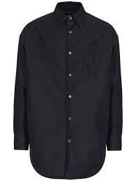Womens The Linen Relaxed Shirt Button Down Black  Small