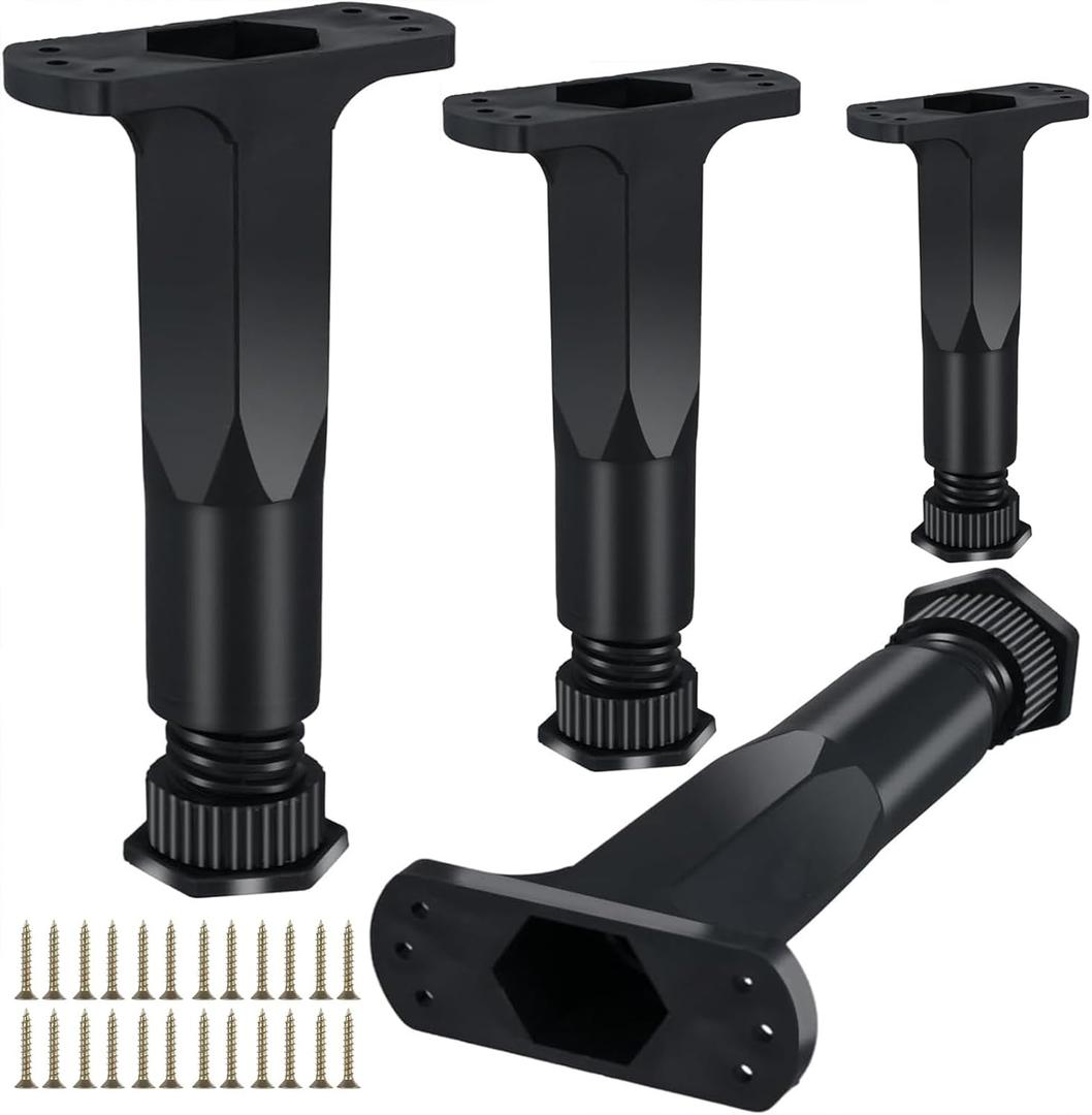 4 Pc Bed Support Legs and Bed Frame Support Legs Adjustable Bed Frame Support Legs, Bed Frame Center Slats Heavy Support Leg, Extra Durable Furniture Feet, for King Bed, Sofa, Table (7.8-15)