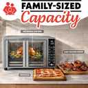 Gourmia French Door Air Fryer 25 Qt Large Capacity Convection Oven, Fryfroce 360, Digital Display with 17 Cooking Presets, Bake, Toast, Roast, Dehydrate, Fits 12 Pizza