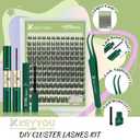 KEYYOU LASH Extension Kit 144Pcs Angel Lash Clusters Kit Thick Eyelash Extension Kit with Glue and Seal,Tweezers,Remover for DIY lash extension kit at HomeKit-Angel A02-D-8-18MIX