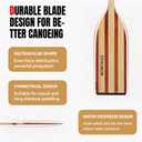 WONITAGO Wooden Canoe Paddle with Anti-Collision Edge, Wood Boat Paddle