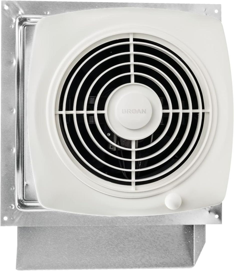 Broan-NuTone 509S Through-the-Wall Ventilation Fan, White Cover, On/Off Switch, 200 CFM, 8.5 Sones, 8"