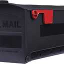 Architectural Mailboxes Patriot Plastic Post Mount Mailbox, Compatibility Code E, GMB505BAM, Black, Medium Capacity
