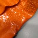 YOFANG Pet Grooming Gloves for Washing Dogs & Cats, 27.6" Extra Long Waterproof Rubber Bath Gloves, Anti-Bite Anti-Scratch Hair Removal Cat Bath Glove with Soft 3500+ Particles, Orange