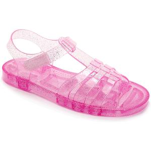 Toddler Sandals Jelly Shoes Girls Unisex Boy Flat Retro Slides Clear Kids Water Slippers Slingback Summer Beach Size 8 Adjustable Buckle Glitter Dress Soft (Pink)