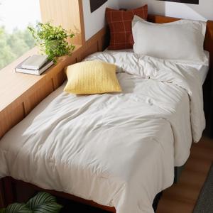 Bedsure Twin/Twin XL Comforter Set - Beige Soft Bedding for All Seasons, Cationic Dyed Bed Set, 2 Pieces, 1 Twin Size Comforter (68"x88") and 1 Pillow Sham (20"x26"+2")