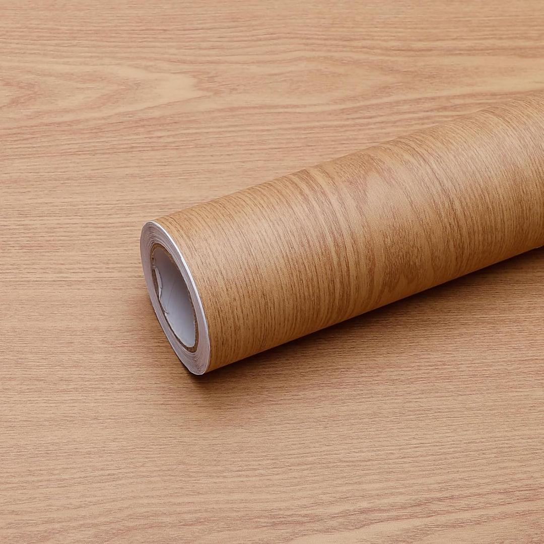 Wood Grain Contact Paper Peel and Stick Wallpaper Self Adhesive Wall Paper for Furniture Countertop Drawer Shelf Liner Cabinet Waterproof Easy to Clean 11.8" X 393" (Teak)