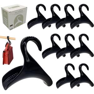 Bag Hanger, Purse Holder for Closet Black Backpack Hanger Hook for Organizer Storage Purses Tote Bag Backpacks Handbags(10 Pack)