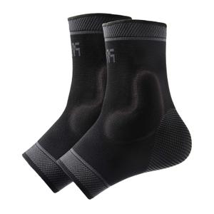Adjustable Foot Socks, Ankle Brace Compression Support Sleeve with Silicone Gel, Arch Support - Boosts Recovery from Joint Pain, Sprain, Plantar Fasciitis (Black-Medium)
