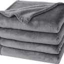 PHF Ultra Soft Fleece Blanket King Size, No Shed No Pilling Luxury Plush Cozy 300GSM Lightweight Blanket for Bed, Couch, Chair, Sofa Suitable for All Season, 108" x 90", Grey