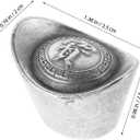 HANABASS Vintage Chinese Yuan Bao Figurine 1.38 Inch Antique Silver Feng Shui Wealth Decoration Good Luck Ornament for Home Party Collectibles