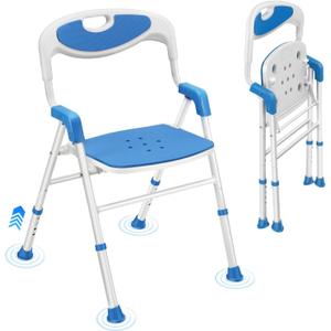 Folding Shower Chair for Elderly and Disabled, Shower Chair for Inside Shower, Foldable Bath Chair for Seniors, Travel Portable Collapsible Shower Seats for Adults