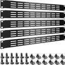 1U 2U 3U Blank Rack Mount Panel, Spacer Black Rack Mount Cover Support bar for Enclosure Network Cabinet Cable Management Bar Slot (Vented 1U 5PCS)