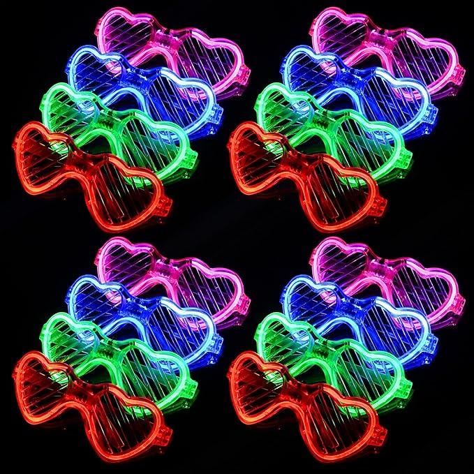 Fsmiling 24 Pack Light Up Glasses Adults Led Glasses Glow In The Dark Party Supplies for Adults Party Favor