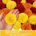 40Pcs 2.75'' Marigold Flowers Heads Bulk, Silk Marigold Artificial Flowers for Diwali Home Decor DIY Wreath Garland Craft Baby Shower Wedding Mexican Party Decoration Halloween New Year DecorMix-1