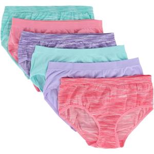 Fruit of the Loom Girls' Seamless Underwear Multipack (6-8, Brief - 6 Pack - Assorted)