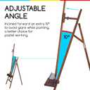 MEEDEN Large Painters Easel Adjustable Solid Beech Wood Artist Easel, Studio Easel for Adults with Brush Holder, Holds Canvas up to 48" - Walnut