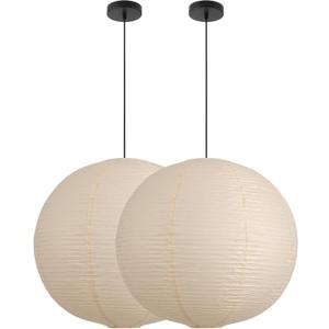 Large Paper Pendant Light with Cord and Canopy, 20in Off-White, 19.7in