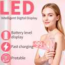 2-in-1 Painless Womens Electric Razor & Bikini Trimmer with LED Display, Waterproof Wet/Dry Rechargeable Electric Shaver with Dual-Head for Ladies Pubic, Bikini Underarm Leg Arm Body Face
